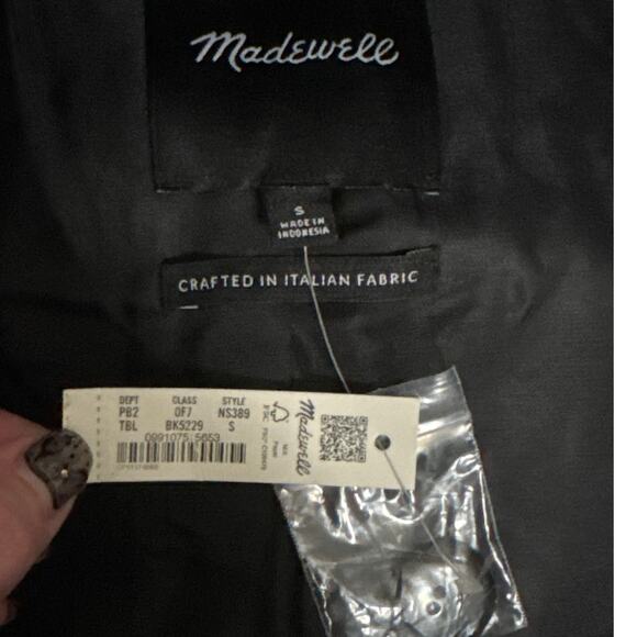 NWT Madewell Double Breasted Trench Coat True Black NS389 Size S - Picture 5 of 14